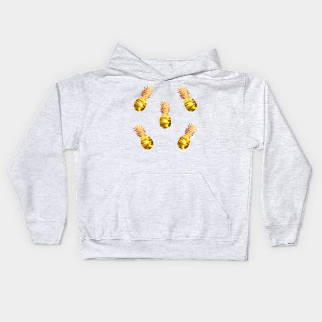 Golden Pineapples Kids Hoodie by MarkusMikaelH